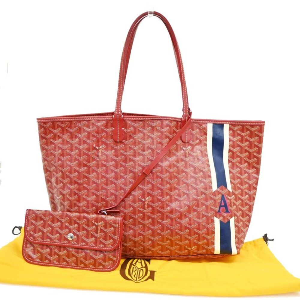 Goyard Saint Louis Reversible Coated Canvas And Printed Canvas Red Canvas Tote